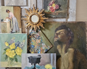antique French artist painters palette