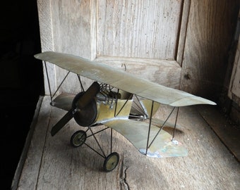 Vintage Antique Brass Airplan Biplane Toy