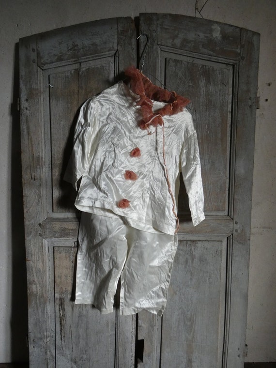 vintage satin pierrot clown costume