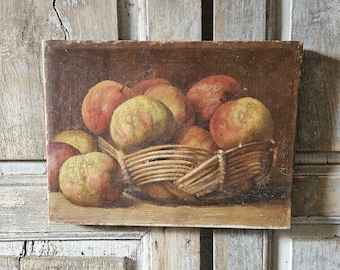 antique French still life oil on canvas fruits fruit  impressionist  painting