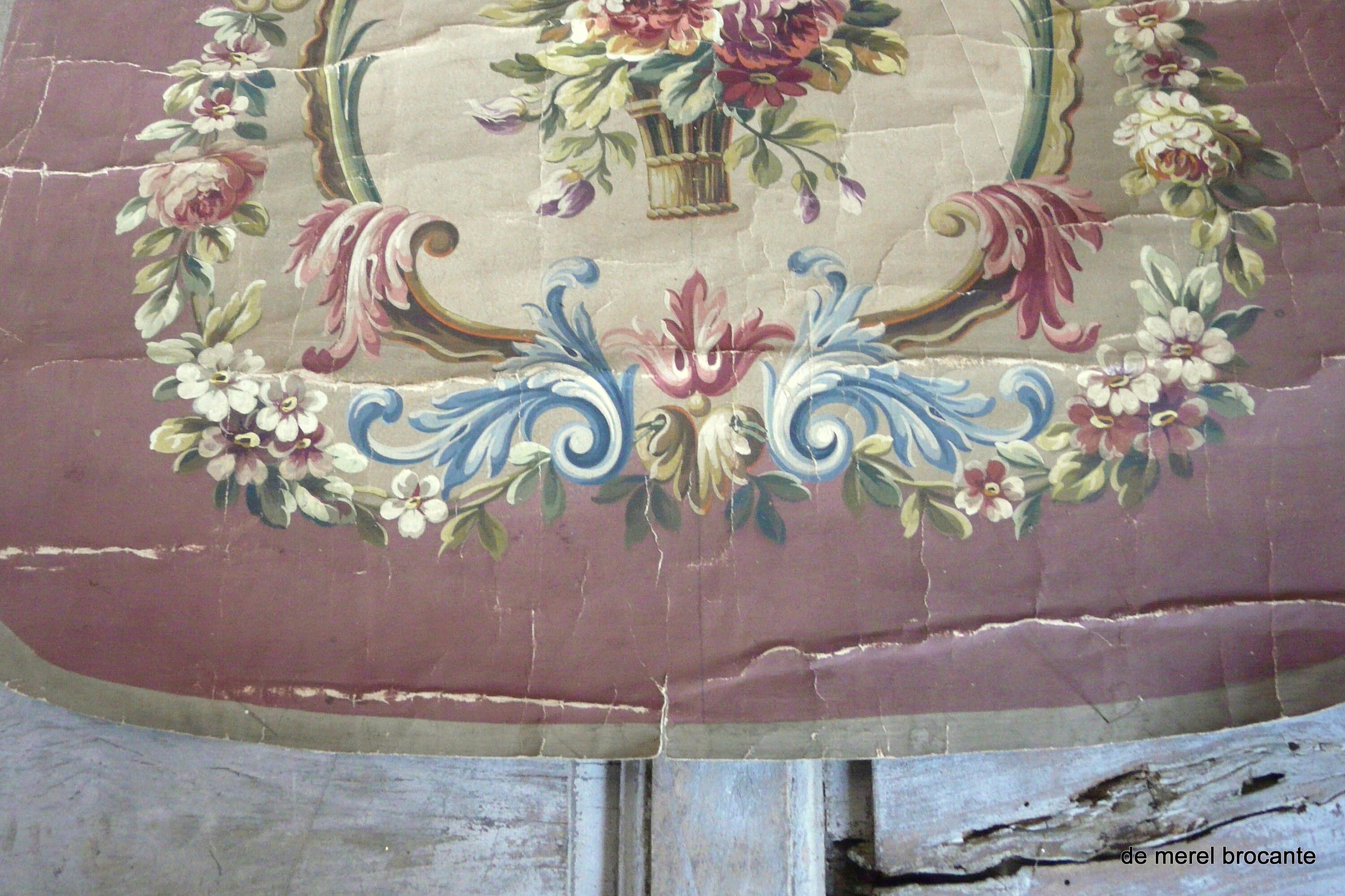 Antique French Aubusson Tapestry Patern Cartoon Painting Etsy