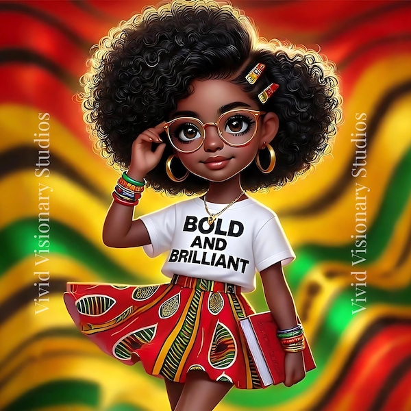 Juneteenth Clipart: Black Girl Magic, Melanin Art (Digital Download, 300DPI PNG/JPEG)