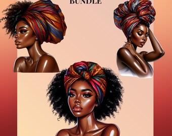 Melanin Art PNG Bundle: Afrocentric Fashion, Culture Queens (Digital Download)