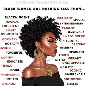 Black Queen Empowerment Art: Melaninmagi PNG (digital nedladdning)