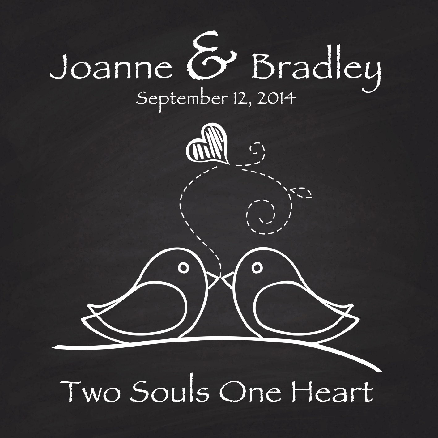 Personalized Chalkboard Wedding Gift Printable Art. Engagement Etsy