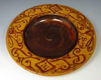 Beautiful Handmade Platter, Earthenware Serving Plate, Large Unique Platter, Handmade Functional Plate, For the Table, Wheel Thrown Platter