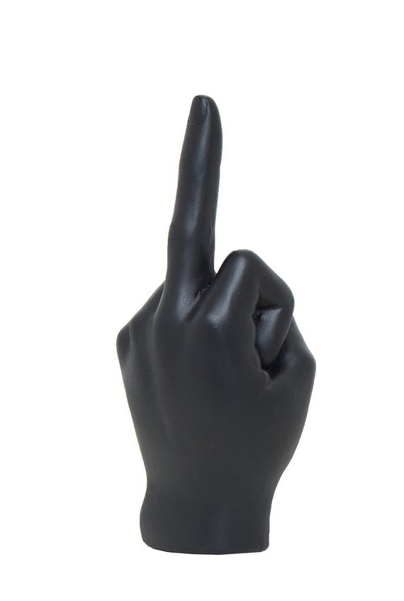 Black Middle Finger Statue Hand Sculpture Home Decor Tabletop Display Figurine
