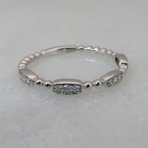 Vintage 14k Diamond Stacking Band Ring  sz 6.25.