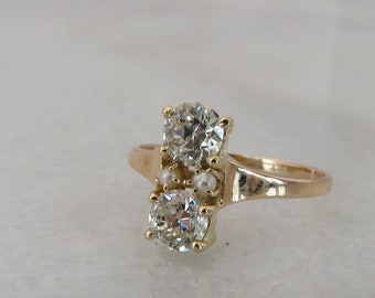 Antique 14k Diamond Engagement Ring. sz 6. 90 pts sz 6.