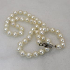 Vintage Mikimoto Pearl Strand Necklace 16 inches Necklace. 6.65MM