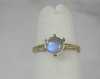 Art Deco 14k Moonstone Pinky Ring. sz 2.75.