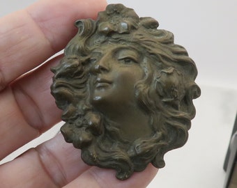 Antique Art Nouveau Bronze Hat Pin. 1900's