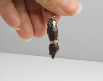 Vintage Wood Silver Figa Fist Pendant.