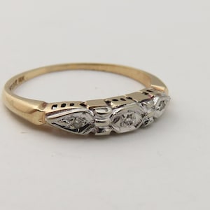 Vintage 14k Diamond Stacking Band Ring By Rays of Love Size  6.25