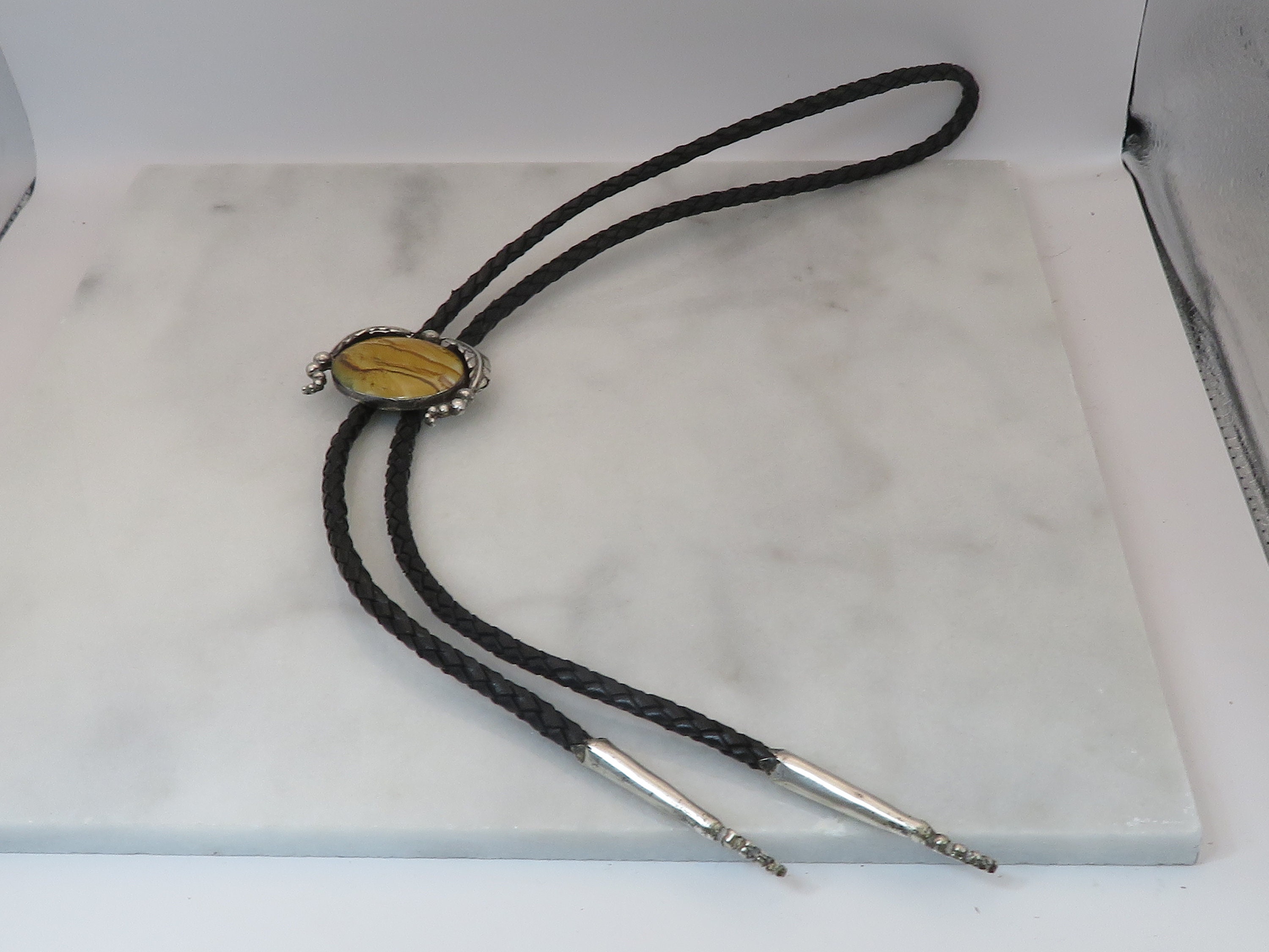 Vintage Sterling Silver Navajo Bolo Tie Jasper Stone Necklace. - Etsy