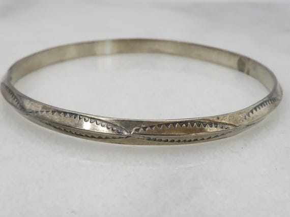 Vintage Tahe Sterling Silver Navajo Bangle Bracelet. - Etsy Vintage Tahe Sterling Silver Navajo Bangle Bracelet. - Etsy