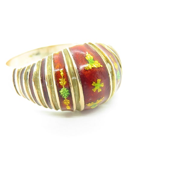 Antique 12k Yellow Gold Enamel Ring. sz 6. - image 3