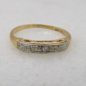 Vintage 14k Diamond Stacking Band Ring Size 4.5.