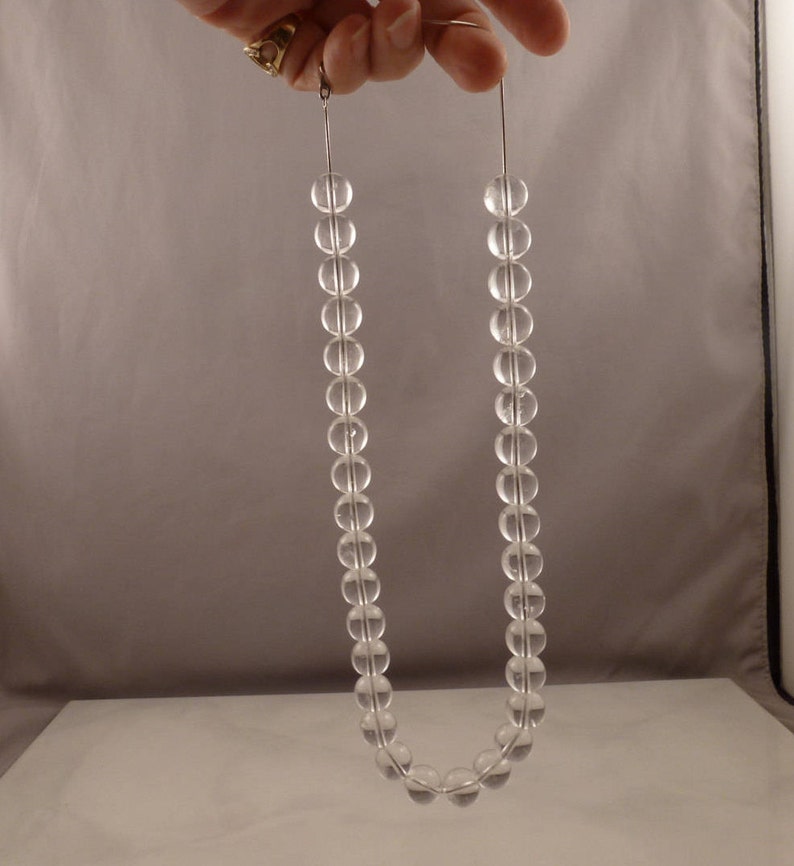 14k White Gold Rock Crystal Balls Necklace RARE. image 4