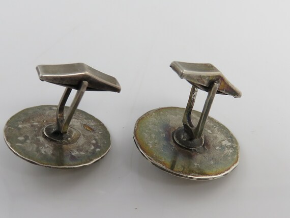 Vintage Modernist Sterling Moonstone Cufflinks. - image 4