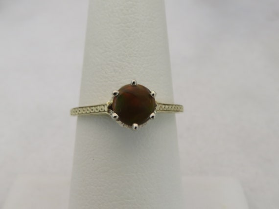 Art Deco 14k Yellow & White Gold Fire Agate Ring.… - image 2