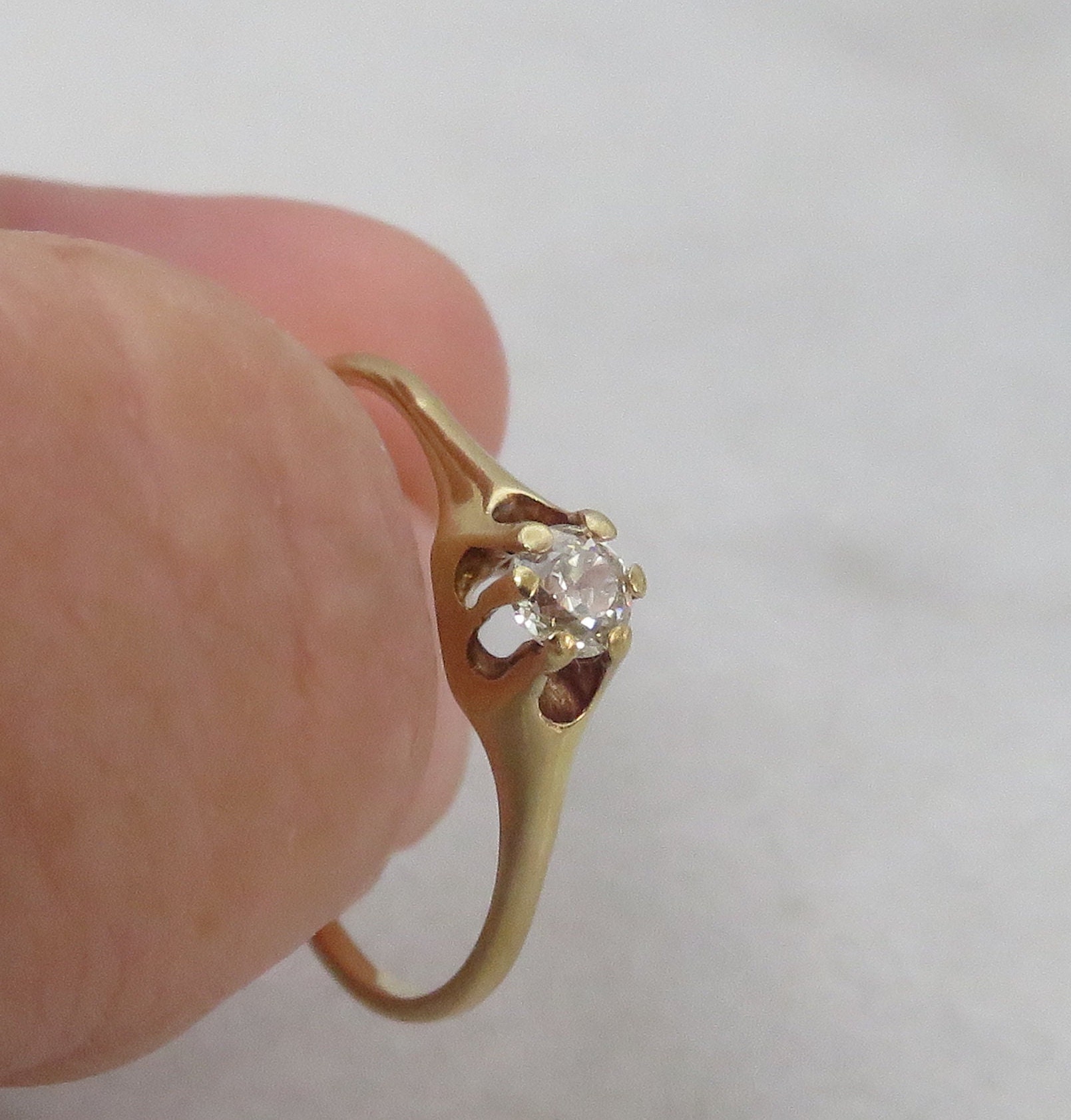 Buy Antique 14k Old Cut Diamond Ring.sz 9. 20 Pt. Online in India