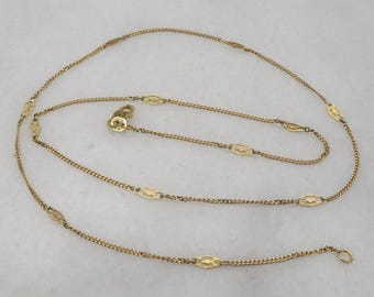 Vintage 14k Yellow Gold Detailed 19.5 inch Chain.