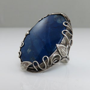 Antique Art Nouveau Sterling Blue Stone Ring. - Etsy