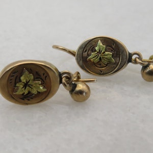 Victorian 14k Gold Dangle Earrings.