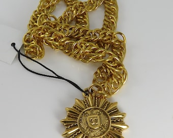 Vintage Chanel Pendant Necklace Double eagle Big.