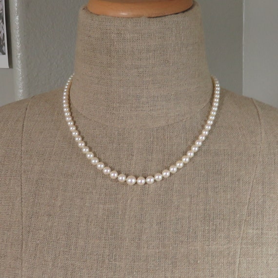 Vintage Mikimoto Pearl Strand Graduated 19 inchs … - image 5