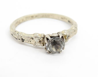 Art Deco Uncas Sterling Silver Paste Stone Ring. 1930's sz 6.5.