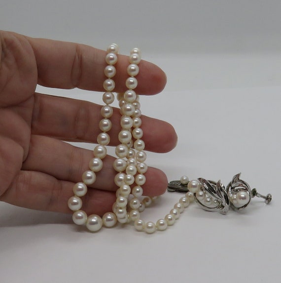 Vintage Mikimoto Pearl Strand Graduated 19 inchs … - image 4