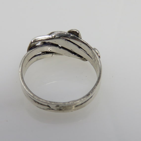 Antique Vintage Silver Diamond Ruby Double Snake … - image 5