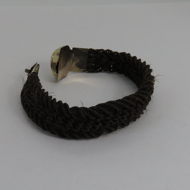 Victorian Mourning Hair Gold Paste Bracelet. Marked My Mothers Hair. image 5