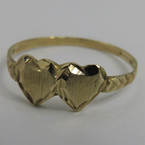 Vintage 10k Double Heart Ring. - image 1