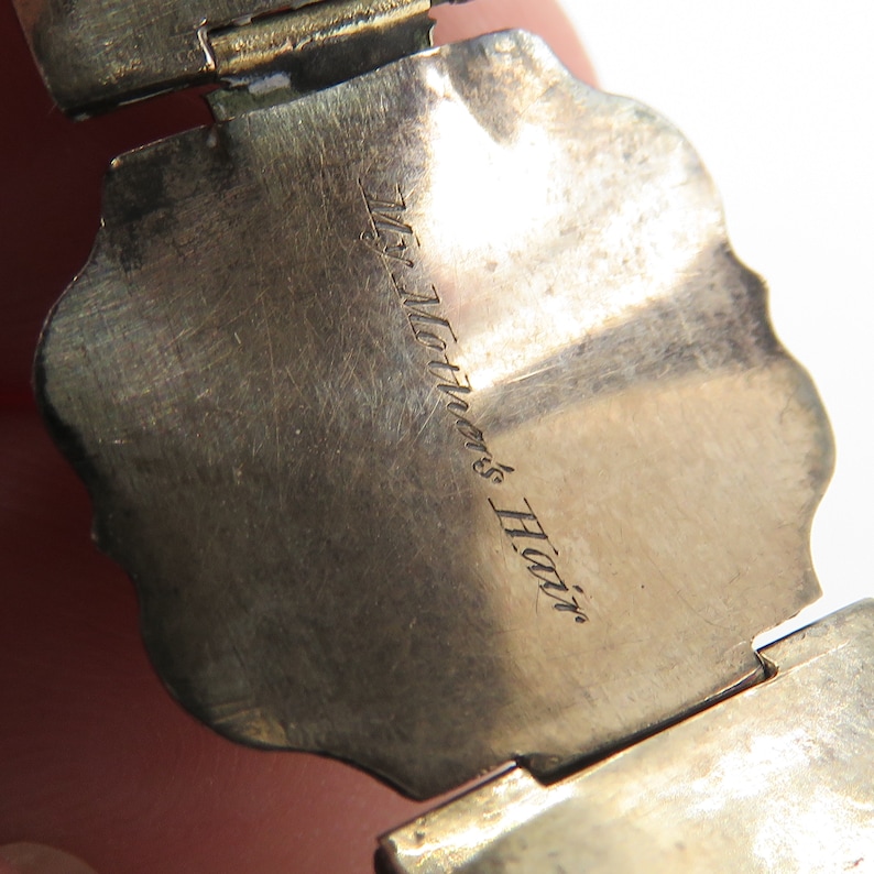 Victorian Mourning Hair Gold Paste Bracelet. Marked My Mothers Hair. image 3