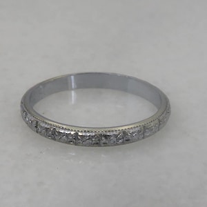 18k Art Deco OB Ostby & Barton Band Ring.  Sz 4.25