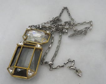 Vintage Swarovski Crystal Long Necklace.