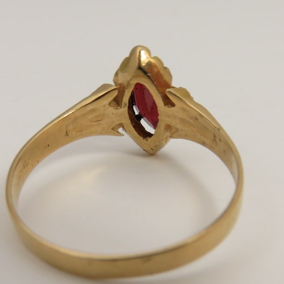 Victorian 14k Red Garnet Pearl Ring size 7. - image 7