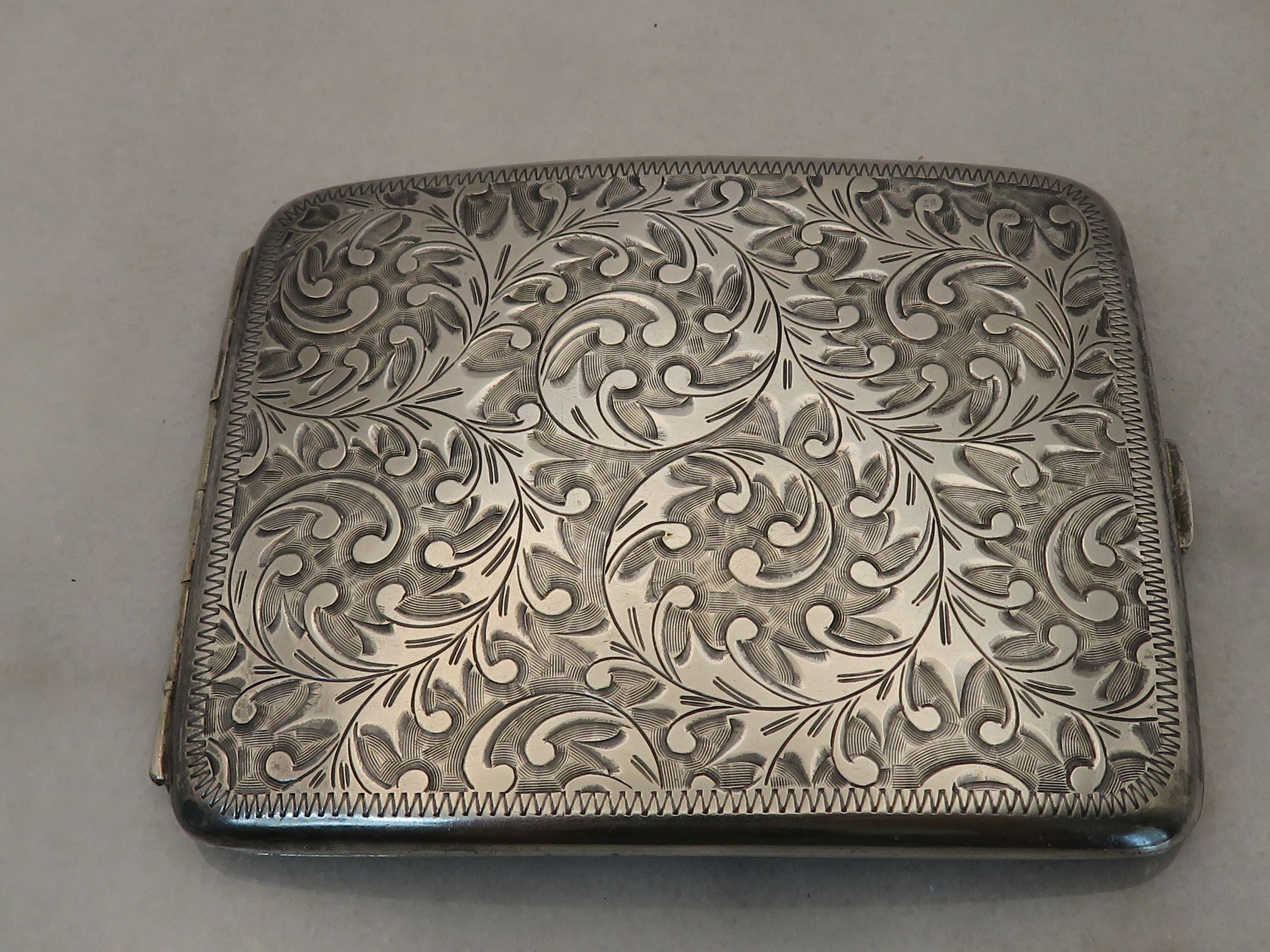 Antique Japanese Sterling Silver Cigarette Case 96 Grams. - Etsy