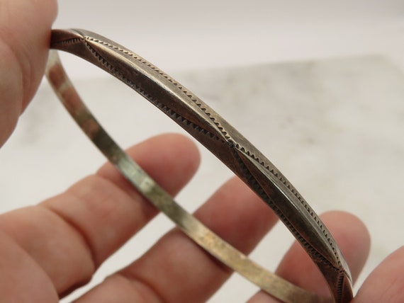 Vintage Tahe Sterling Silver Navajo Bangle Bracelet. - Etsy