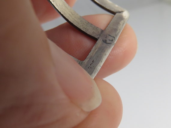 Vintage Sterling Silver Scarab Beetle Cuff Bracel… - image 7