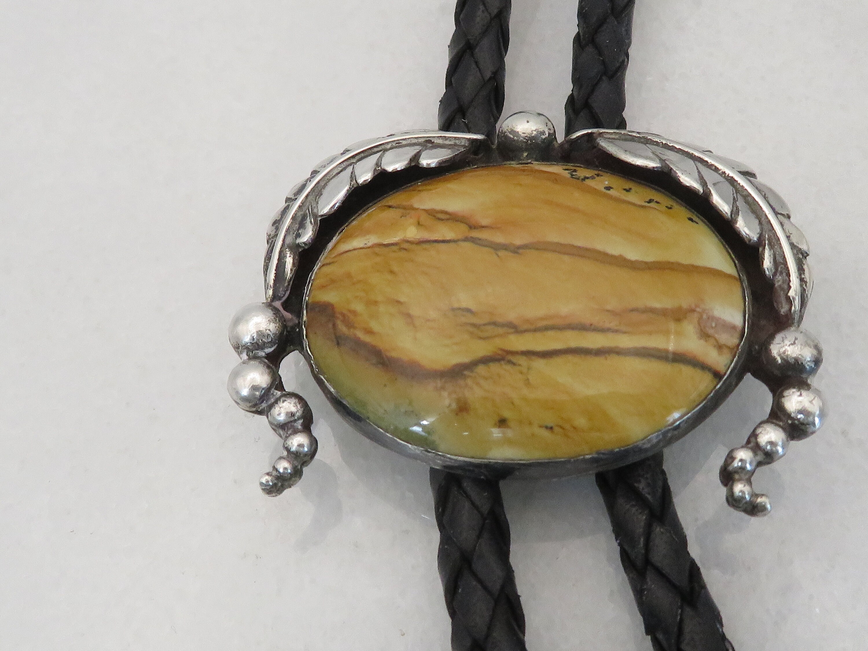 Vintage Sterling Silver Navajo Bolo Tie Jasper Stone Necklace. - Etsy