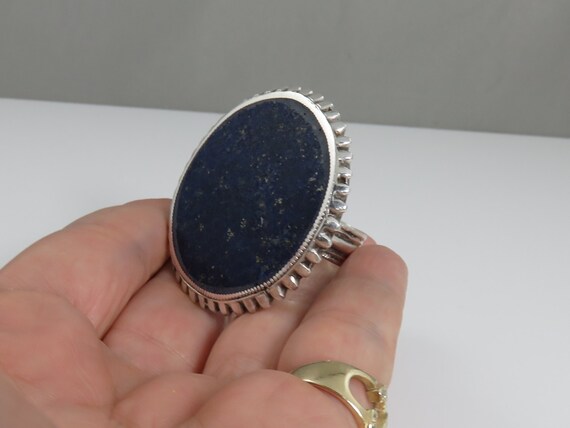 Vintage Sterling Silver Huge Lapis Studio Cocktai… - image 4