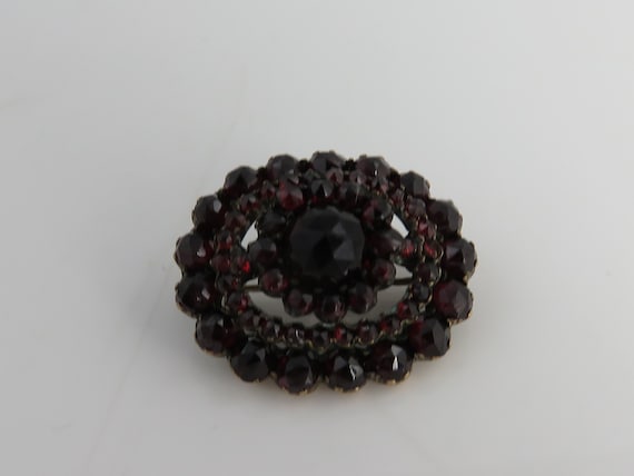 Antique Victorian Silver Garnet Brooch Pin. - image 3