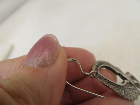 Vintage Sterling Silver Eagle Dangle Earrings. - image 5