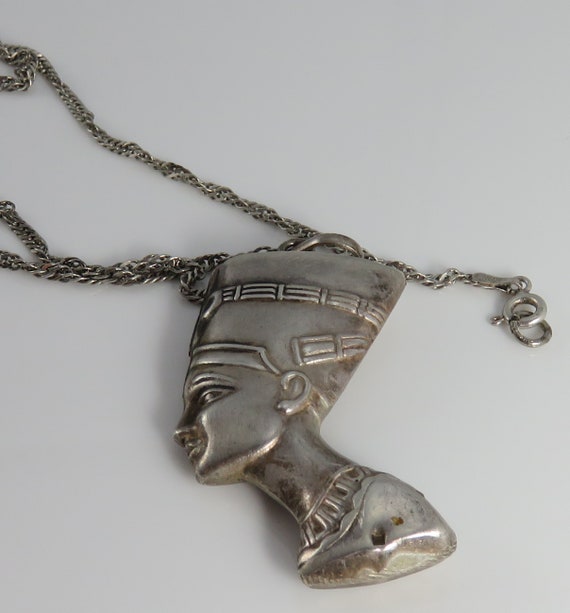 Estate Egyptian Revival Sterling Silver Nefertiti… - image 2