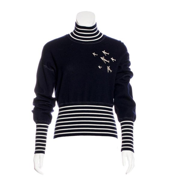 Chanel Airplane Cruise Collection Sweater Sz 38. R