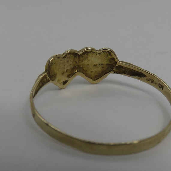 Vintage 10k Double Heart Ring. - image 3